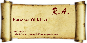 Ruszka Attila névjegykártya