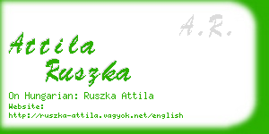 attila ruszka business card